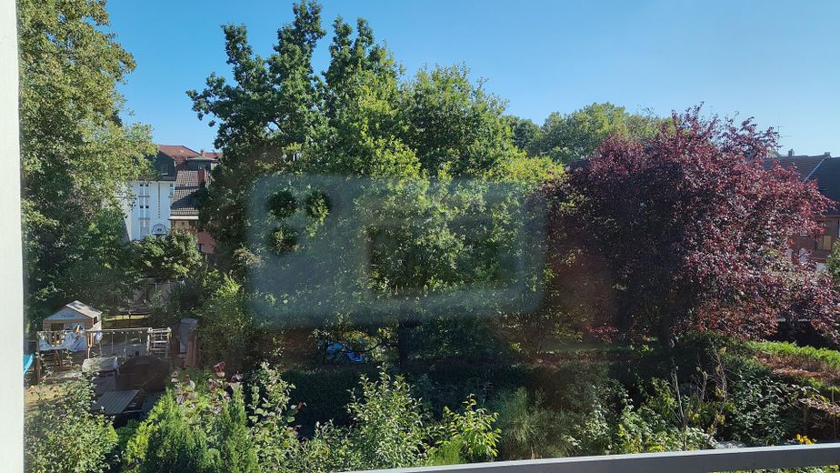 Renovierte 4-Zimmerwohnung in Duisburg-Mittelmeiderich demnächst zu vermieten – Aussicht Hausrückseite links
