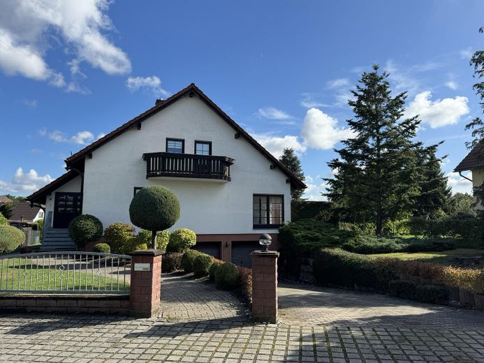 Frontansicht mit Garageneinfah