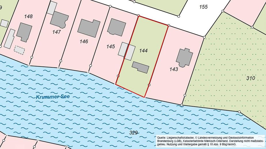Riservato - Terreno sul lago! 1.079 m² - riva privata sul lago - esposizione a sud - vicino a Berlino - senza provvigione – Flurkarte + zukünftiges Wohnen