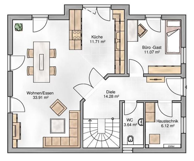 Massivhaus provisionsfrei vom Bauträger - Bezug in 2027 – EG Grundriss