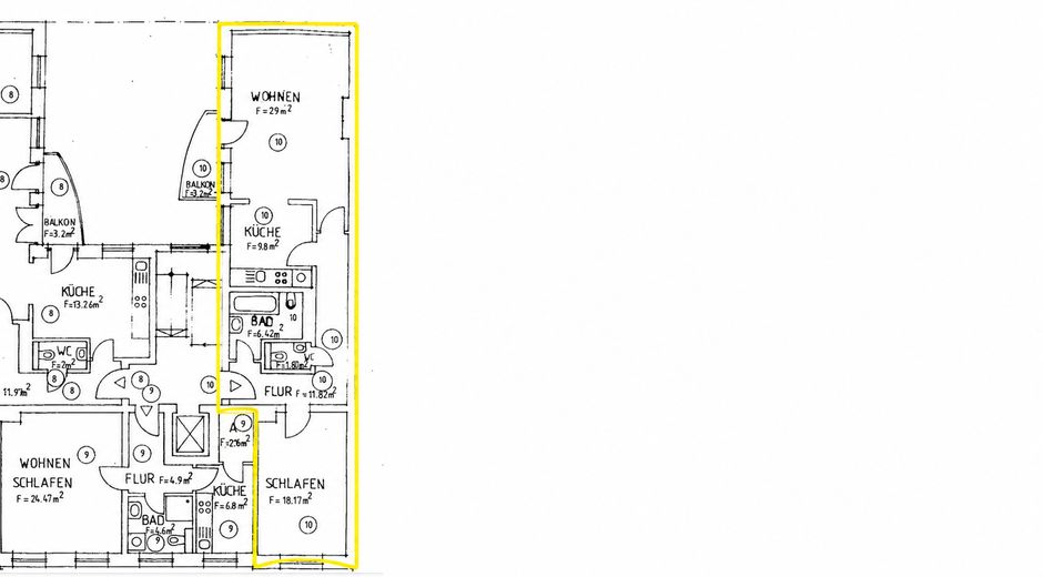 Erstbezug nach Sanierung: Großzügige 2-Zimmer-Altbauwohnung mit Balkon, Aufzug & Einbauküche am Dom – Grundriss