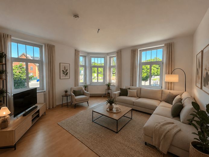 ***Helle 3-Raum-Wohnung in Hohenstein-Ernstthal*** – Wohnzimmer Einrichtngsbeispiel