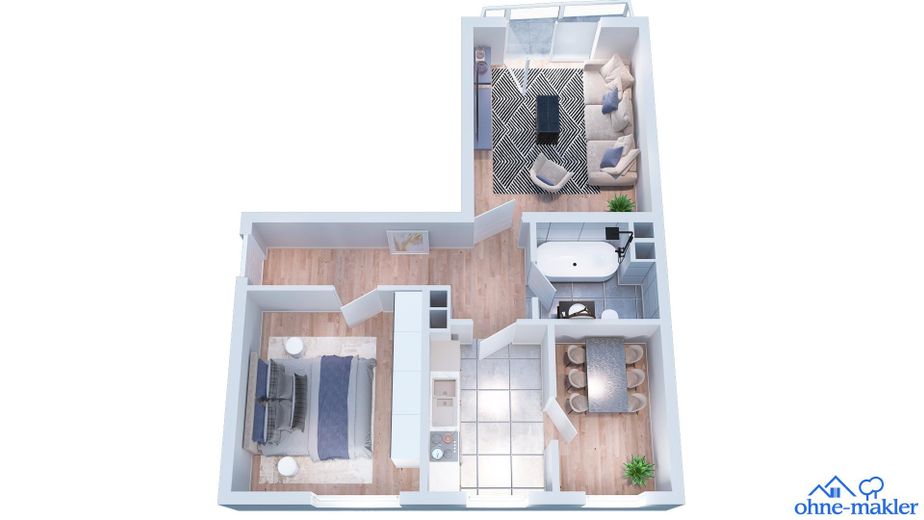 *Provisonsfrei* 3 Zimmer Wohnung nahe Harras – Frisch renoviert – Grundriss