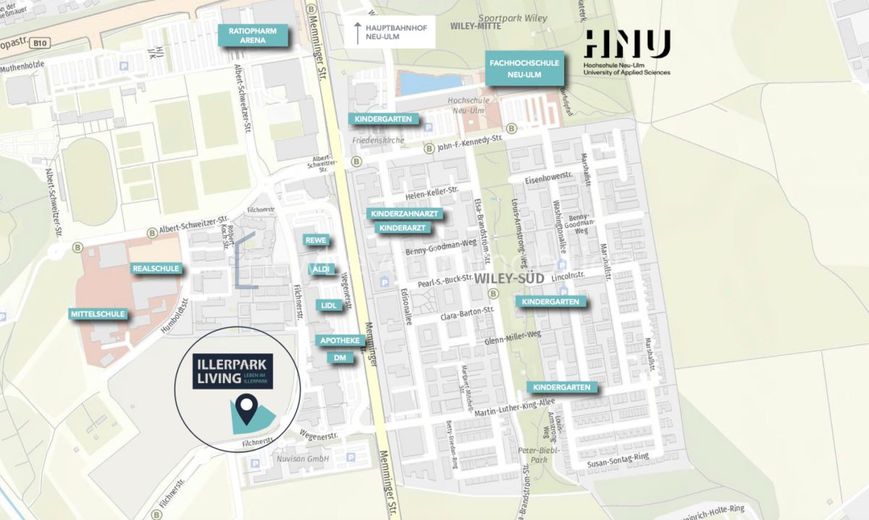 2-Zi. - Eigentumswohnung im ILLERPARK mit Loggia | 65,2 m² |  Erstbezug (1.3.1) – Umgebung ILLERPARK