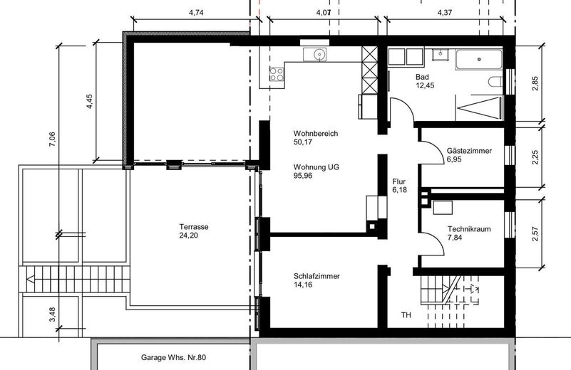 ‘‘Ruhig & grün: Helle 96m² Terrassen-Wohnung mit moderner Ausstattung und guter Anbindung‘‘ – Grundriss UG