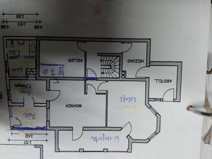 2 Familienhaus - Kernstadt und Ruhig, Bj. 1991, 900m² Grundstück – Grundriss Wohnung UG