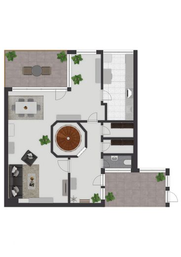 Stilvolle Maisonette mit Balkon, TG-Stellplatz &amp; Aufzug – Grundriss untere Ebene