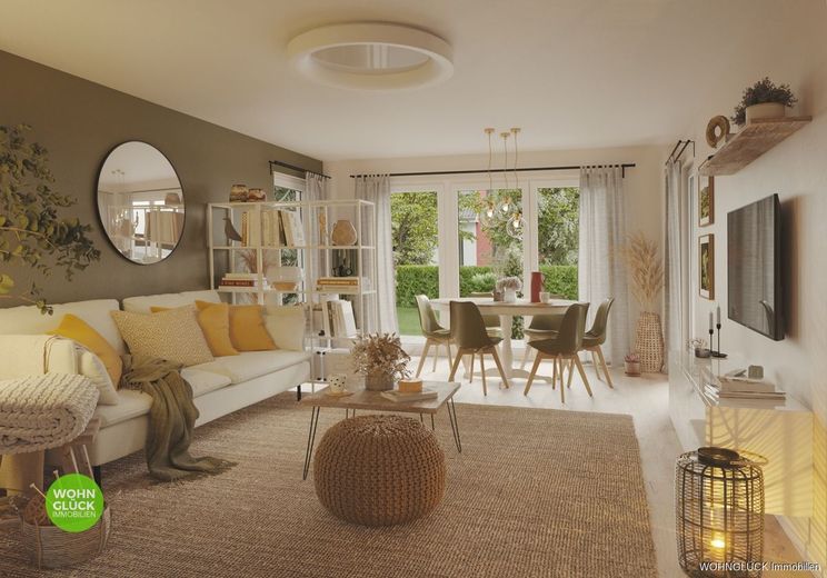 Flexibler Neubaubungalow in Dieburger Bestlage – Wohnzimmer