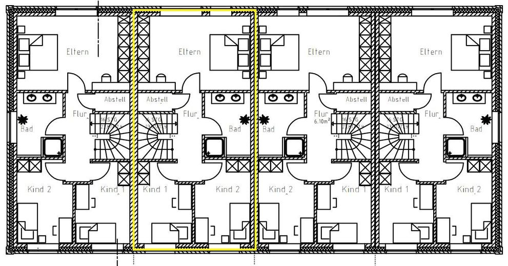 Casa a schiera centrale anno di costruzione 2022 in affitto, --seguiranno altre immagini-- – Grundriss Obergeschoss