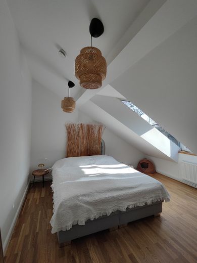 Schlafzimmer mit Dachgaube
