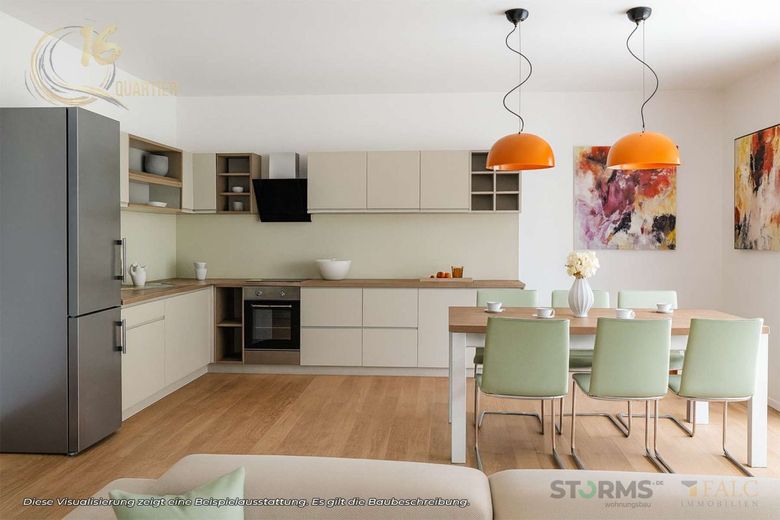 Penthouse (WE-10) - 152,26 m² - 4 Zimmer – Küche und Esszimmer