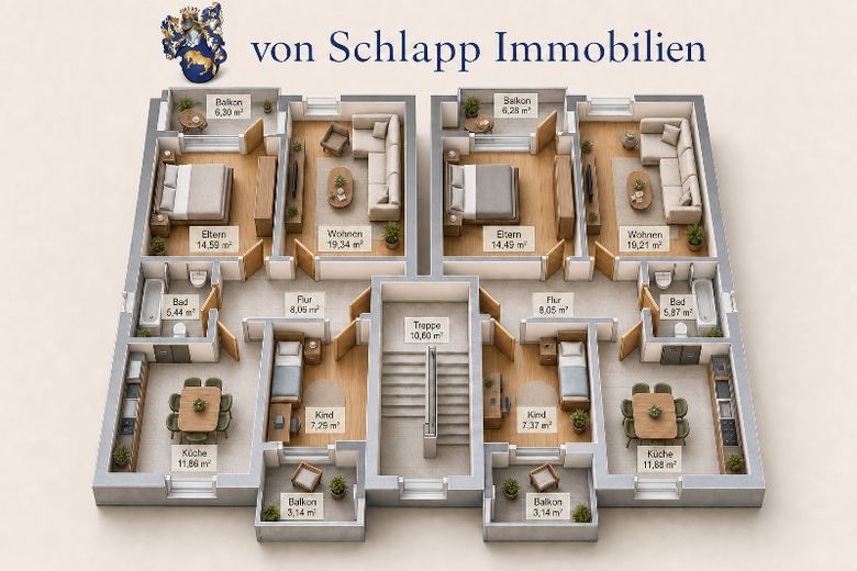 Kernsaniertes 6-Familienhaus mit Wärmepumpe, Garagen und Energieklasse A – Grundriss OG