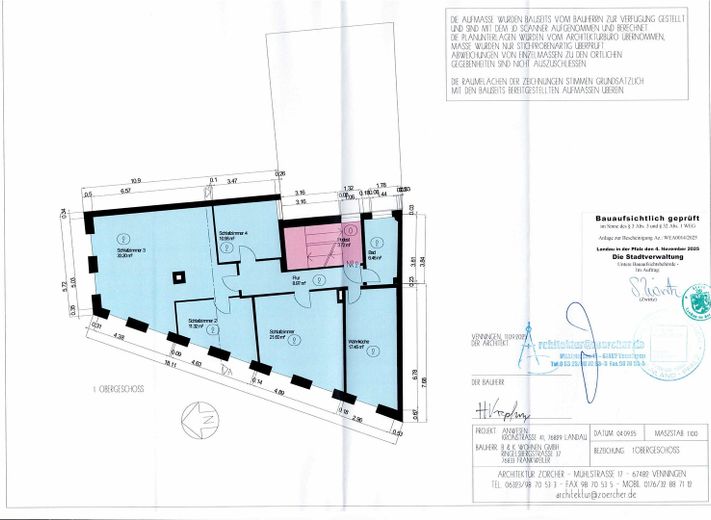 Frisch saniert: 4ZKB, 116 m² + Kellerabteil, Fußgängerzone – 2,70 m Deckenhöhe, Haustechnik neu – Grundriss 1. OG