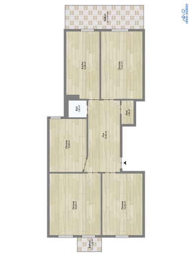 St.Pauli, Jugendstil dairesi, yaklaşık 90 m², 2 balkon – Grundriss
