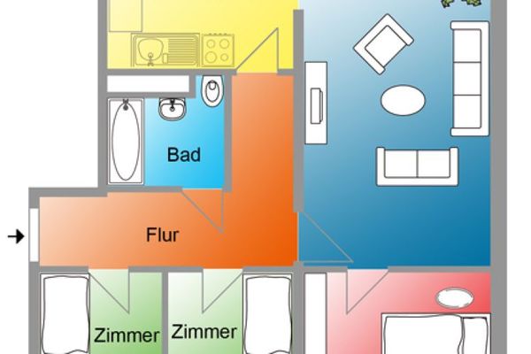 Erdgeschosswohnung mit Garten zur Alleinnutzung