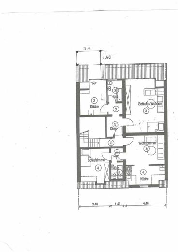 Grundriss mit Ansatzbalkon