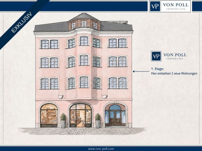 Neubaukomfort im denkmalgeschützten Patrizierhaus – exkusive Wohnung mit Terrasse – Foto 1