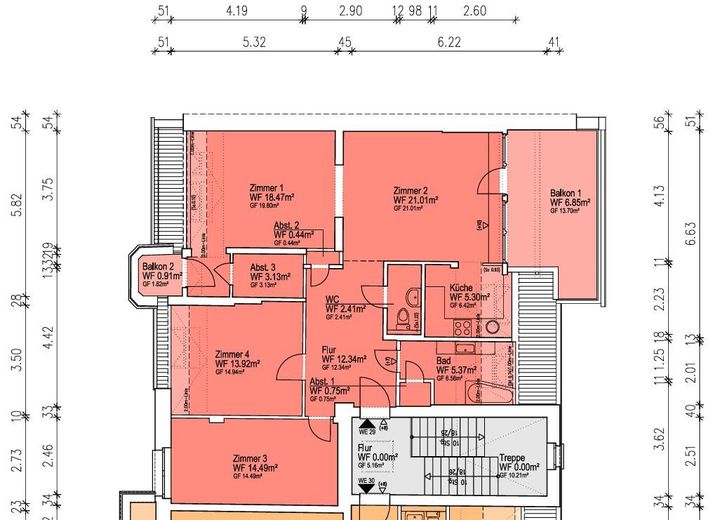 105m² klimatisierte Dachgeschosswohnung in Berlin-Friedenau – Grundriss