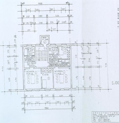 Eigentumswohnung Maisonette 5 Schlafräume, große Wohnküche und 2 Bäder – Altzeichnung