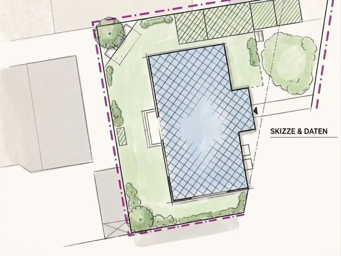 Wonderful corner plot with existing building and preliminary building approval for a multi-family house in Munich Hadern – Photo 1