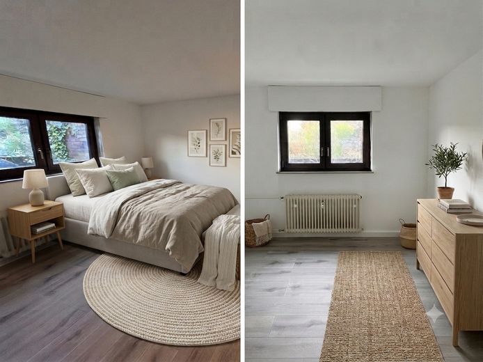 Schöne 2,5-Zimmer-Wohnung mit Südwest-Terrasse & neuer Einbauküche in Duisburg-Baerl – Schlafzimmer (staged)