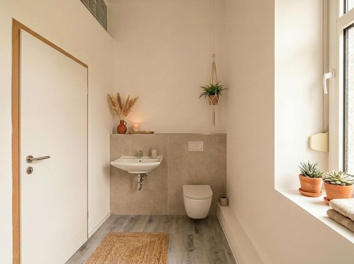 3-room ground-floor apartment with terrace facing the quiet courtyard – flexible layout in Essen-Kray – Badezimmer 