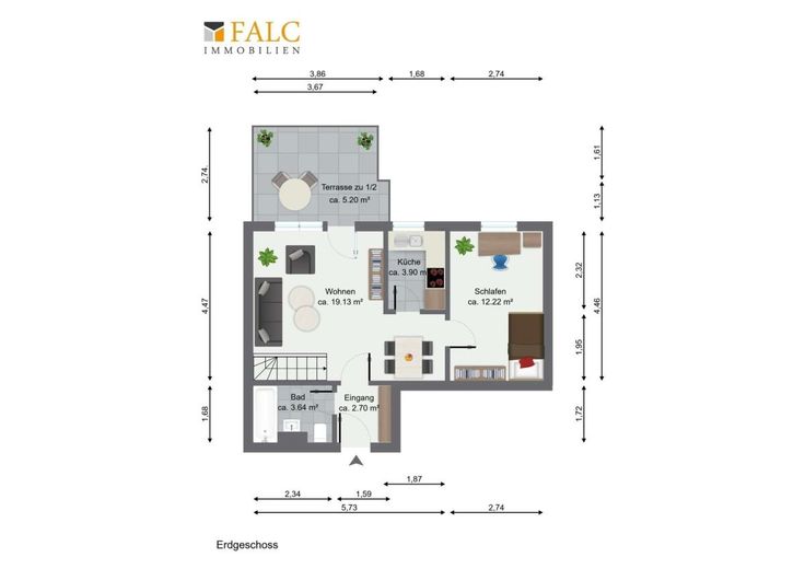 Casa nella casa - appartamento maisonette con giardino in posizione top - tranquillità, spazio e qualità della vita – Grundriss EG