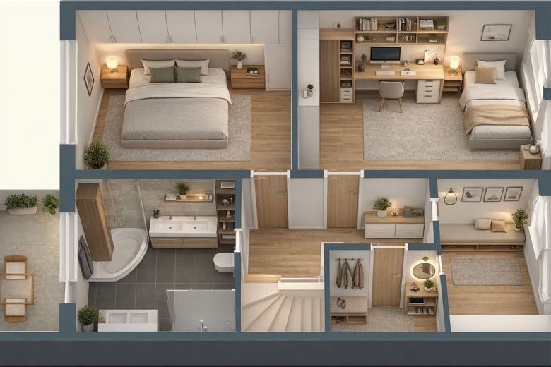 Libero e modernizzato con standard elevato – casa familiare nel popolare quartiere Augustinus di Neuss – Grundriss 1. OG
