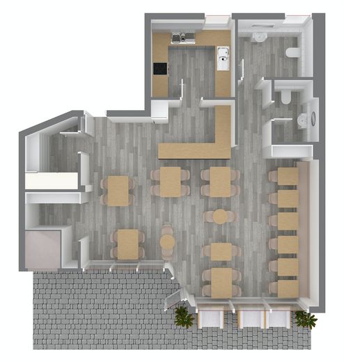 Stilvolle Gewerbefläche im Ortskern von Weißbach – ideal für Büro, Praxis oder Studio – Grundriss