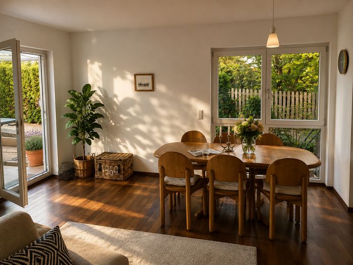 Modernes Haus in Oberursel nähe FIS und EDEKA – Gemütliches Wohnzimmer