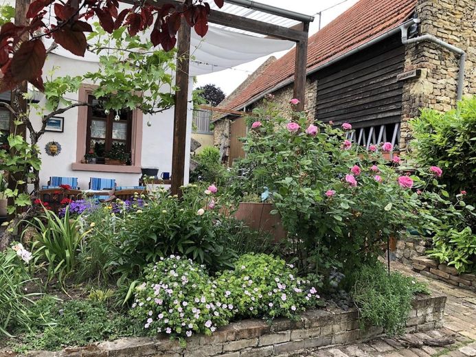 Terrassenbeet u. Scheune