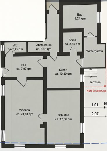 Esclusivo appartamento di 2,5 locali in posizione privilegiata a Feldafing sul lago di Starnberg – Grundriss