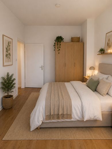 Frisch renovierte 2,5-Zimmer-Altbauwohnung mit Balkon in zentraler Lage von Solingen-Ohligs – Einrichtungsvorschlag KI-gen.