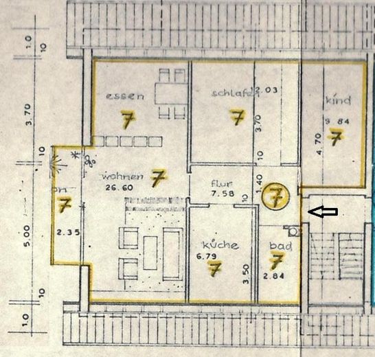 Ruhig & bahnhofsnah: Vermietete 3 ZW mit Garage & Ost-Balkon in Norsingen – Mustergrundriss