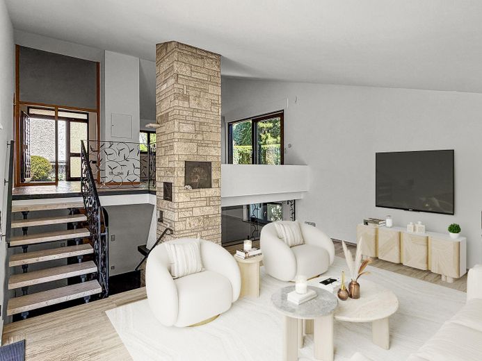 Heilbronn-Ost Bestlage: Architektenhaus mit Einliegerwohnung & Garten – Wohnzimmer (Home staged)