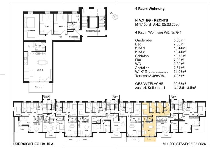 Mehrfamilienhaus - Neubau im Erstbezug – Grundriss WE07