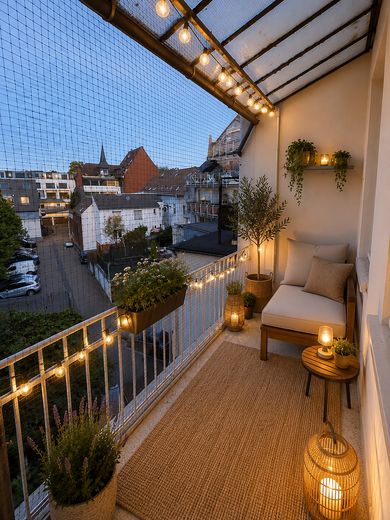 Frisch renovierte 2,5-Zimmer-Altbauwohnung mit Balkon in zentraler Lage von Solingen-Ohligs – Einrichtungsvorschlag KI-gen.