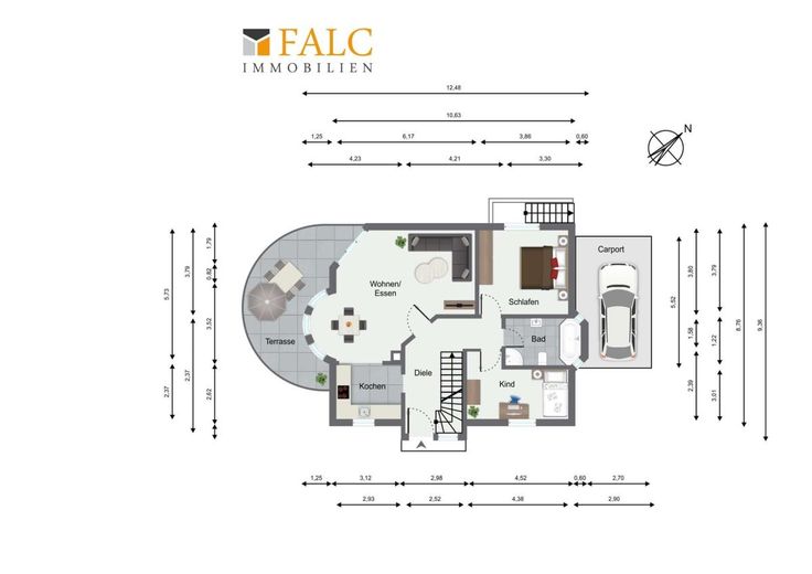 Helles 6-Zimmer-Einfamilienhaus in zentraler Lage von Malsch – Grundriss Erdgeschoss