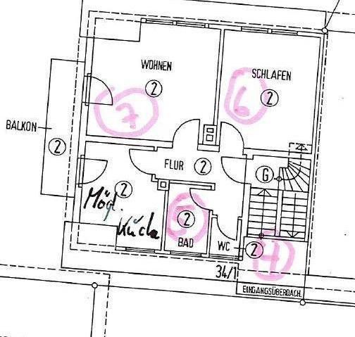 Schöne, helle 2-Zimmer-Wohnung in Dobel zu vermieten – Grundriss