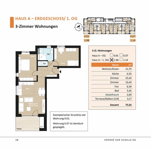 Suburban, naturverbunden leben: 3-Zi.-Whg in Bennigsen – Private Wohngenossenschaft Zur Schille eG – Grundriss Haus A Whg 1.08