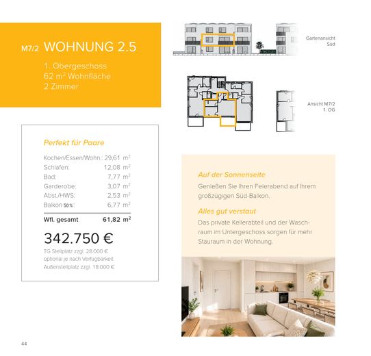 Neubau WHG 2.5 - M7/2 - 1.Obergeschoss - 62m² – Foto 1