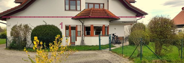 Ansicht Parkplätze & Garten