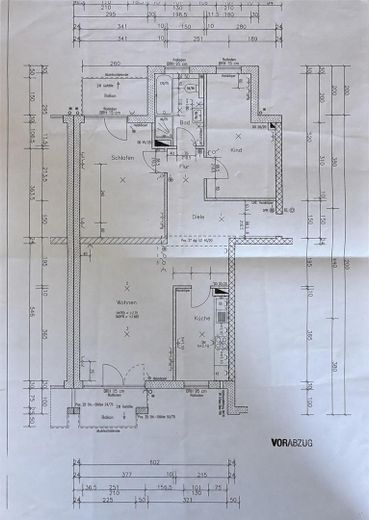 Provisionsfrei & erbpachtfrei: Helle 3-Zimmer-Wohnung mit zwei Balkonen im Frankfurter Bogen – Originalgrundriss Wohnung
