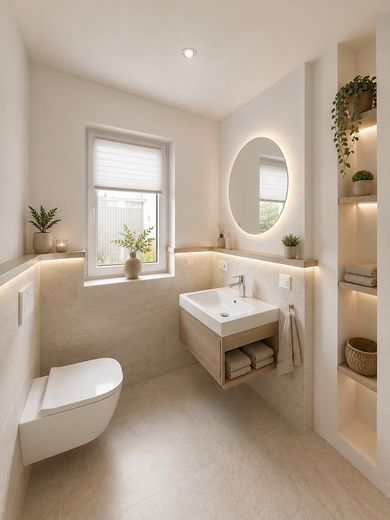 JETZT EINZIEHEN – Exklusive Neubau-DHH mit sonniger Terrasse | Sofort bezugsfertig – Gästebad