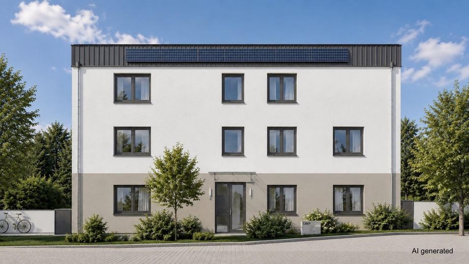 Primera ocupación: 2× vivienda de 3 habitaciones con isla de cocina – a elegir con jardín de 100 m² o balcón orientado al sur – Hauseingang Nordseite