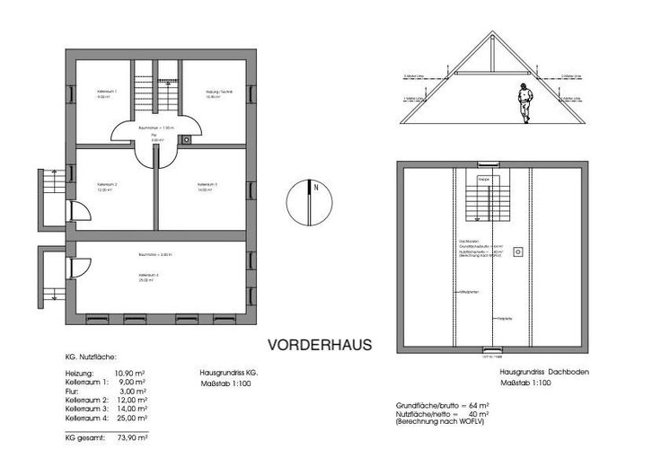 ***بدون عمولة***منزل منفصل لعائلة واحدة ومنزل خلفي صغير إضافي***للحرفيين*** – Vorderhaus KG, DG