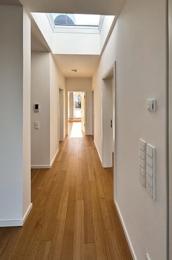 Vistas despejadas de 180° al Spree y vistas a zonas verdes - ático tipo maisonette en casa de tres viviendas – DG - Flur mit Oberlicht