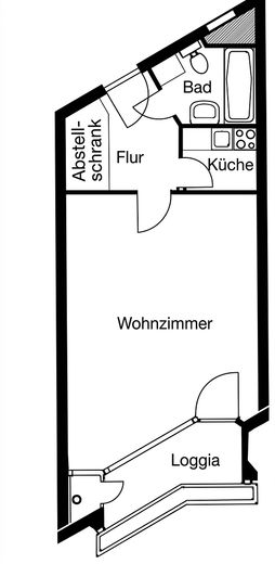 All-Inclusive: Frisch saniertes, vollmöbliertes Studio im 11. OG mit spektakulärem Stadtblick – floorplan / Grundriss