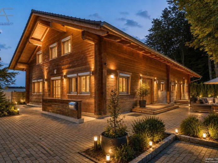 Arcydzieło ekologicznej architektury – ekskluzywny ekologiczny dom z bali na skraju lasu w Icking – Zdjęcie 1