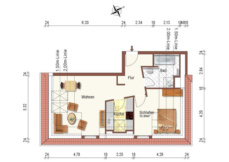 WOHNUNGSPAKET MIT 4 VERMIETETEN EIGENTUMSWOHNUNGEN + TG – Grundriss WE27